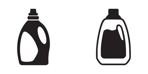 Different types of detergent bottle silhouettes in vector format on a white background