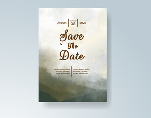 Wedding invitation with abstract watercolor background