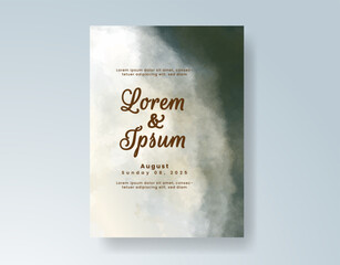 Wedding invitation with abstract watercolor background