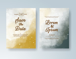 Wedding invitation with abstract watercolor background