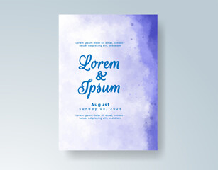Wedding invitation with abstract watercolor background