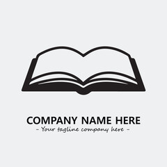 Book illustration black and white for logo company vector image
