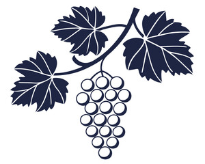 Obraz premium This elegant grapevine illustration is perfect for wine industry and vineyard-related designs. A classic vector artwork of a grape bunch, ideal for food and beverage themed projects.