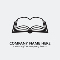 Book illustration black and white for logo company vector image
