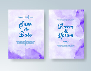 Wedding invitation with abstract watercolor background