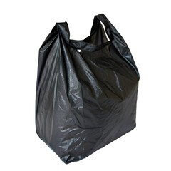 Black plastic bag isolated on transparent background