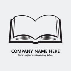 Book illustration black and white for logo company vector image
