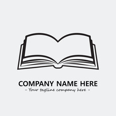 Book illustration black and white for logo company vector image
