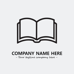 Book illustration black and white for logo company vector image
