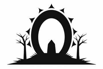 mysterious portal silhouette vector illustration