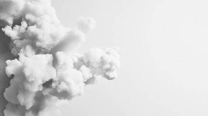 Cloud formation art abstract composition white background digital art minimalist concept