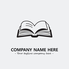 Book illustration black and white for logo company vector image
