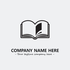 Book illustration black and white for logo company vector image
