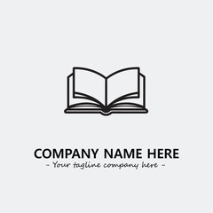 Book illustration black and white for logo company vector image

