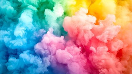 Fototapeta premium Colorful smoke clouds swirl together in vibrant hues, creating a dynamic and artistic background