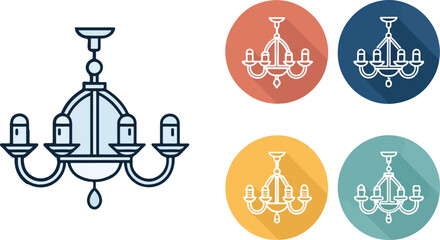 Chandelier icon design, Set of Chandelier vector design, Chandelier Illustration vector design
