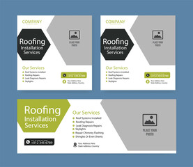 roofing service social media post and roll up banner, flyer, template