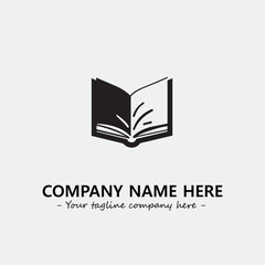 Book illustration black and white for logo company vector image
