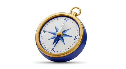 Stylized compass illustration with navigation elements on a white background