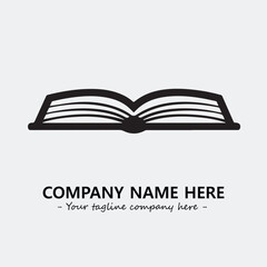 Book illustration black and white for logo company vector image
