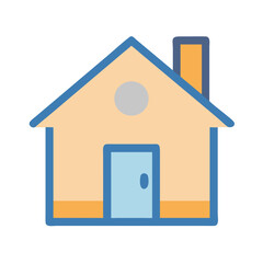 House with Roof and Door Icon Design