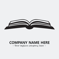 Book illustration black and white for logo company vector image
