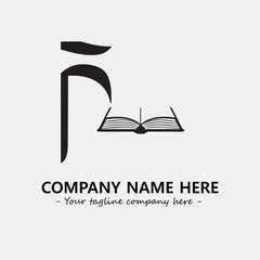 Book illustration black and white for logo company vector image
