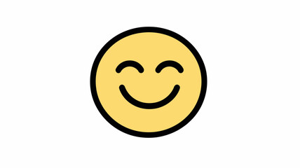 Fototapeta premium Trendy Thin Line Happy Emoji Vector Icon with Smiling Face for Social Media and Digital Communication
