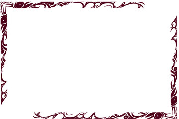 bingkai dengan pola ukiran bunga merah tanpa latar belakang