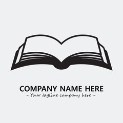 Book illustration black and white for logo company vector image
