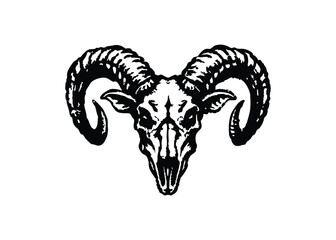 Silhouette Cow skull flat icon. Vector illustration