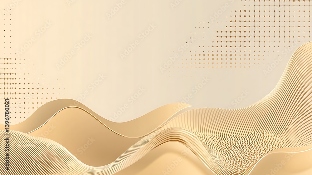 Aufkleber abstract waves in soft beige tones create a soothing background with subtle texture and patterns