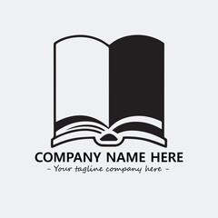 Book illustration black and white for logo company vector image
