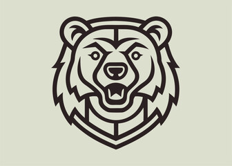 Hand drawn bear outline illustration