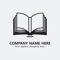 Book illustration black and white for logo company vector image
