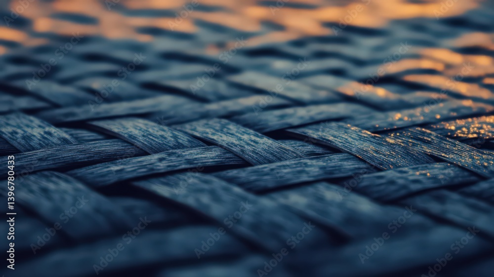 Poster intricate woven gray threads create a textured pattern with a warm lighting close up shot captures t