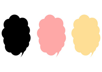 カラフルな雲型のかわいい吹き出しセット