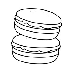 macaron icon, macaron line art - simple line art of macaron, perfect for macaron logos and icons