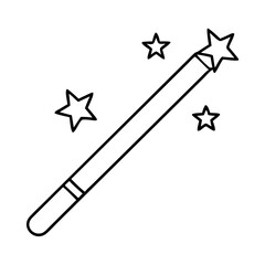magicwand icon, magicwand line art - simple line art of magicwand, perfect for magicwand logos and icons