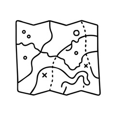 map icon, map line art - simple line art of map, perfect for map logos and icons