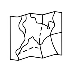 map icon, map line art - simple line art of map, perfect for map logos and icons