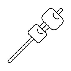 marshmallowstick icon, marshmallowstick line art - simple line art of marshmallowstick, perfect for marshmallowstick logos and icons