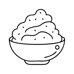 mashedpotatoes icon, mashedpotatoes line art - simple line art of mashedpotatoes, perfect for mashedpotatoes logos and icons