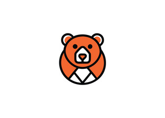 Bear. Roaring bear logo. Bear growing, grinning vector illustration on minimalist logo, Icon, element.