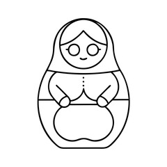 matryoshkadollrussian icon, matryoshkadollrussian line art - simple line art of matryoshkadollrussian, perfect for matryoshkadollrussian logos and icons