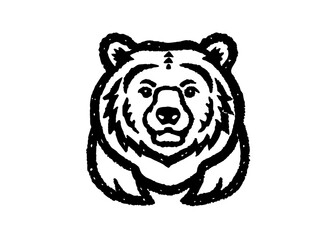 bear silhouette isolated on white background Bear icon modern symbol Sketch Hand drawn single line art use for logo illustration style.