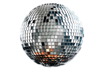 shiny disco ball isolated on transparent background