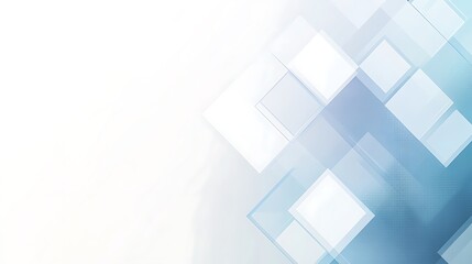 Abstract geometric pattern with overlapping translucent squares in soft blue tones on a light background