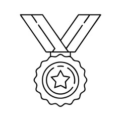 medal icon, medal line art - simple line art of medal, perfect for medal logos and icons