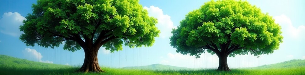 Lush rain tree, vibrant green canopy, isolated , wood, tropical, clipping path